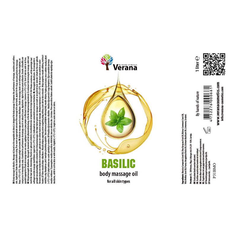 Verana 100% natuurlijke Massageolie Basilicum 1l