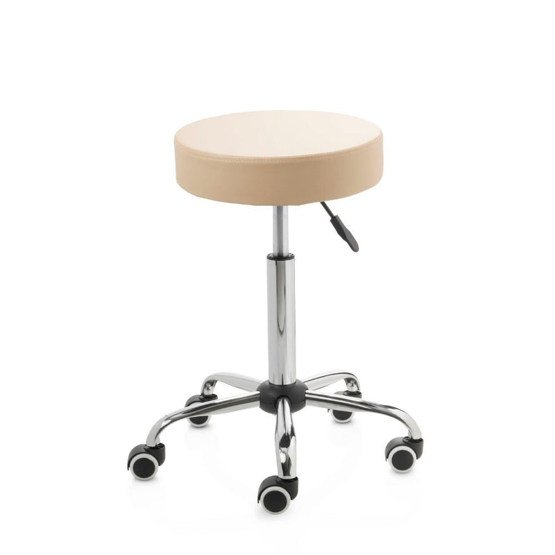 ZenGrowth Tabouret Beige mit Chromgestell