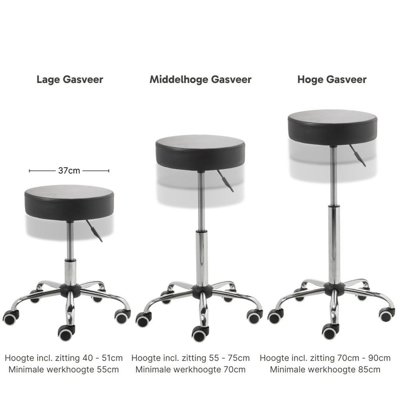 ZenGrowth Tabouret Schwarz mit Chromgestell