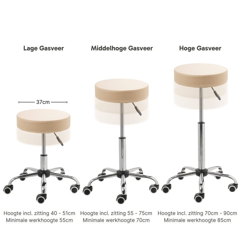 ZenGrowth Tabouret Beige mit Chromgestell