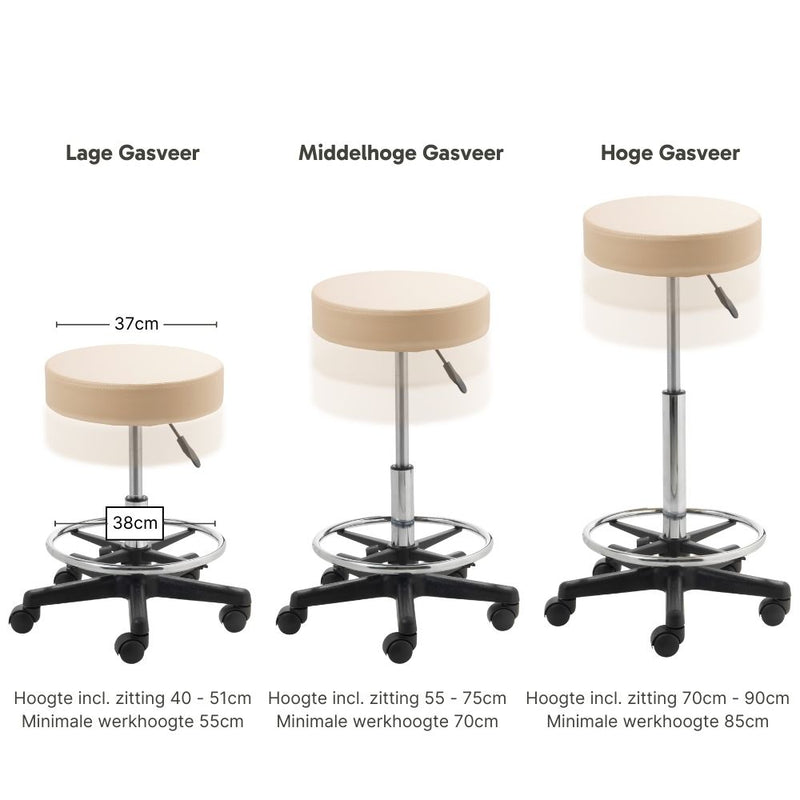 ZenGrowth Tabouret Beige mit Kunststoffgestell