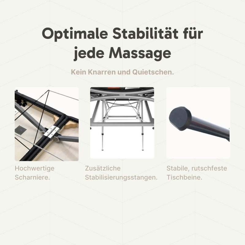 ZENGROWTH Klappbarer Massagetisch Athleten-Schwarz 63.5cm