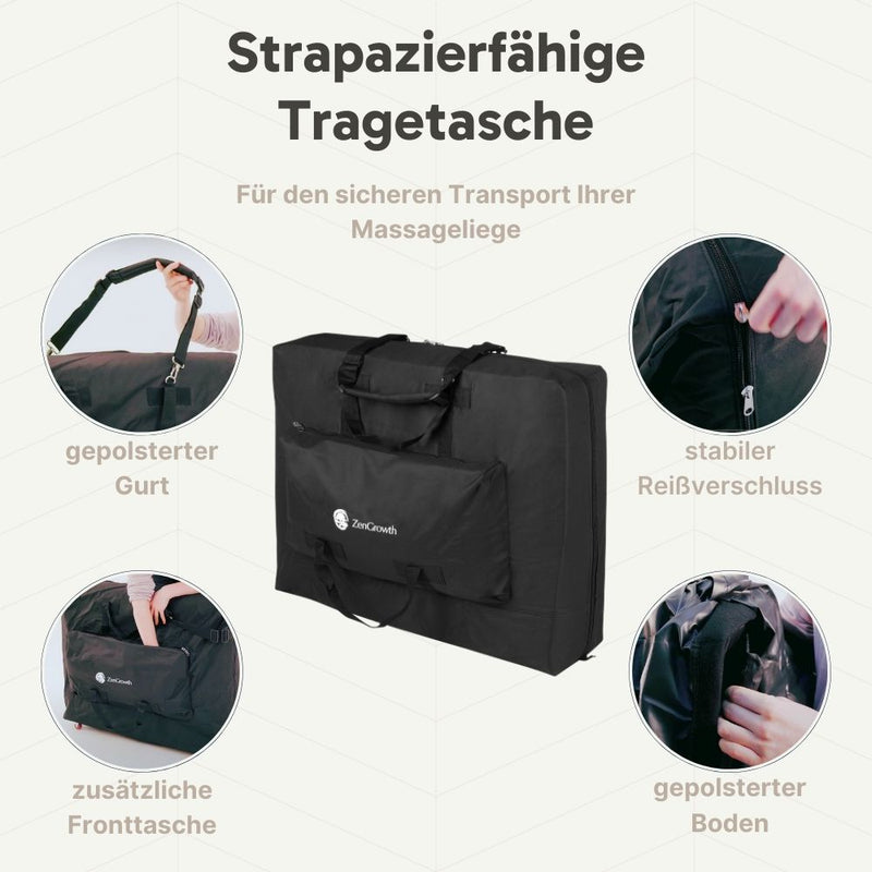 ZENGROWTH Klappbarer Massagetisch Athleten-Schwarz 63.5cm