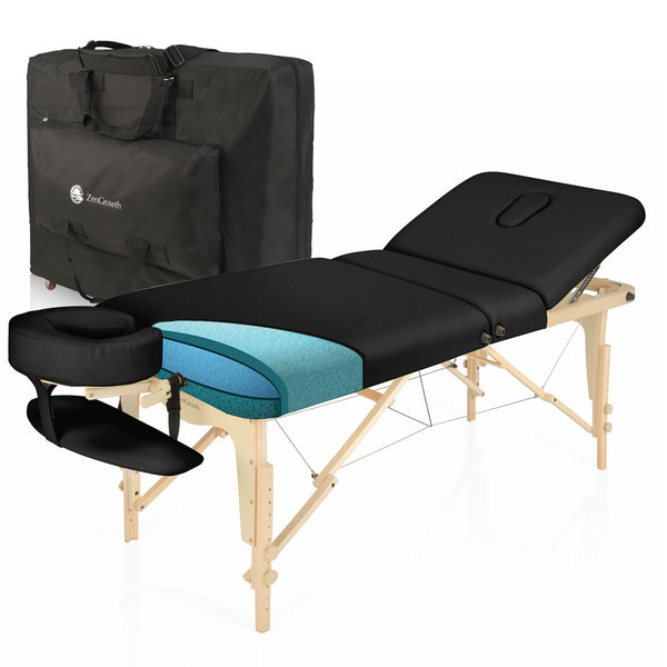 Tweedekans ZENGROWTH Inklapbare Massagetafel Nimman Zwart 71cm